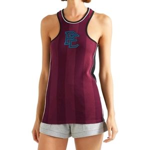 P.E NATION Vest Top Size XS Striped Coated Logo Racerback